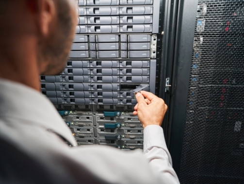 Unrecognized,European,Maintenance,Administrator,Examining,Supercomputer,In,Serber,Room