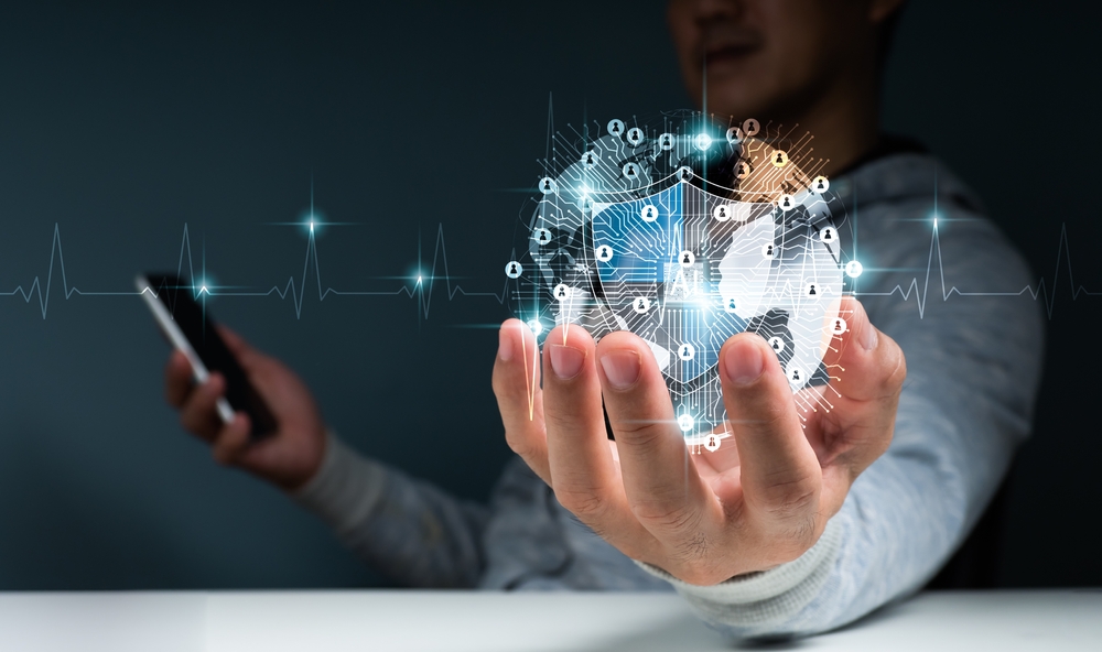 Concept,Of,Network,Cyber,Security,Computer,And,Data,Protection,,With
