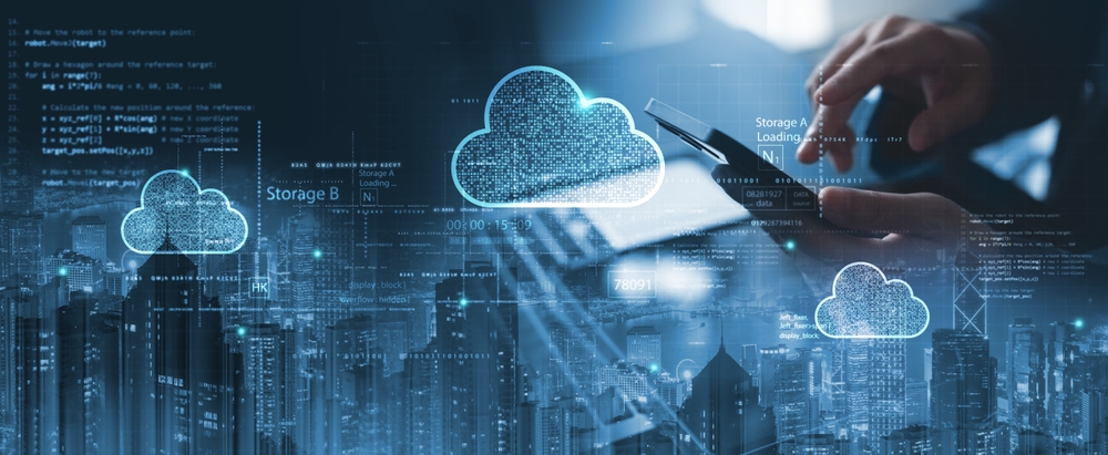 Businessman,Touching,Cloud,Computing,Network.,Cloud,Technology,,Edge,Computing,Technology