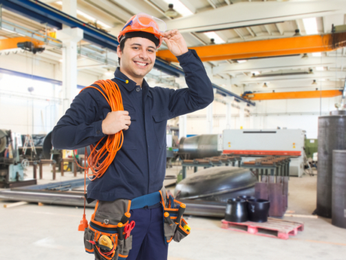 Portrait,Of,An,Industrial,Worker,In,A,Factory